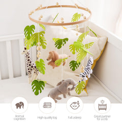 EERKEOD forest-mobile-elephant-bell features subtle chimes that capture baby’s attention.