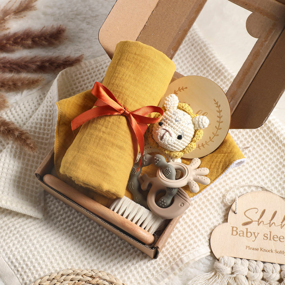 EERKEOD knitted wooden rattle enhances nursery playtime