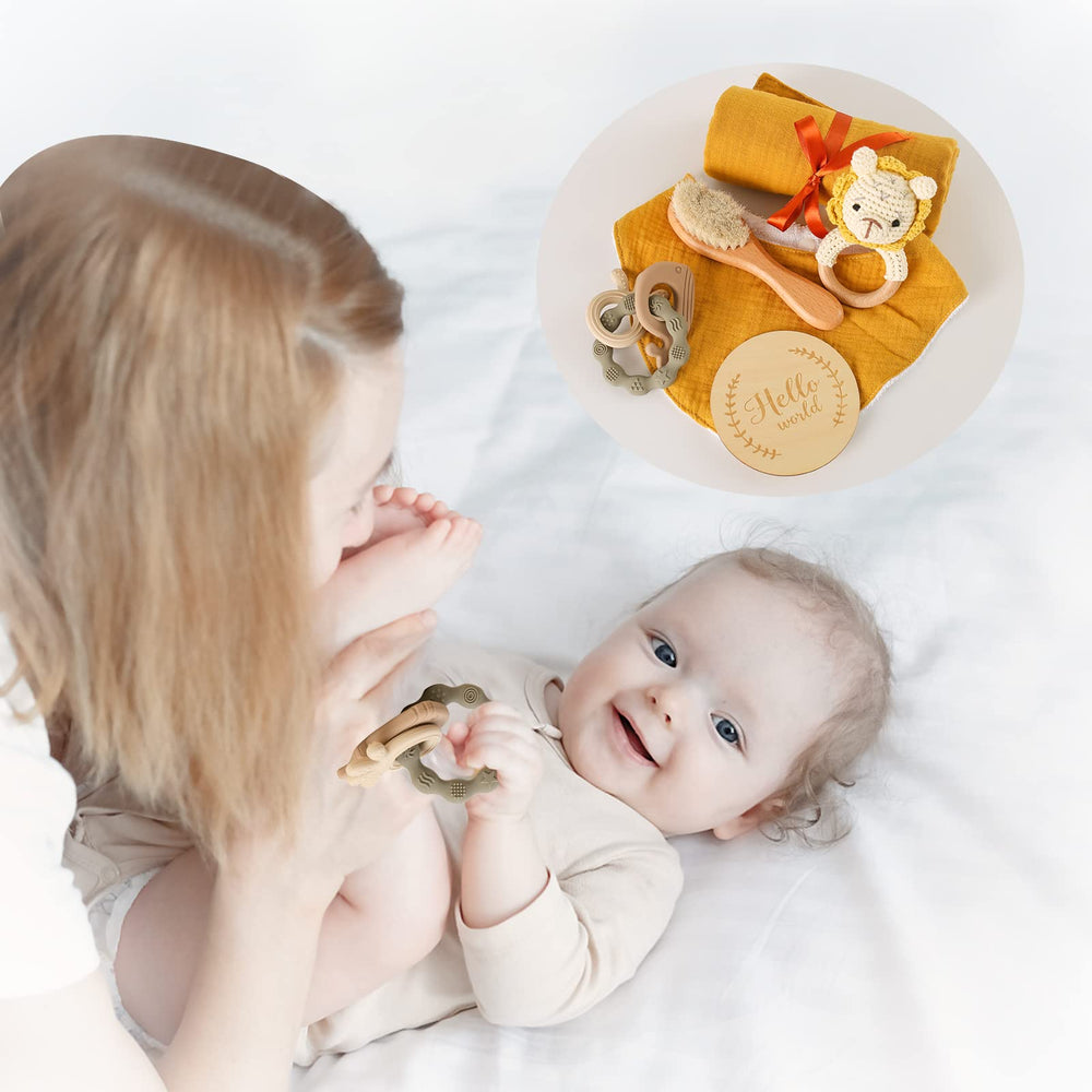 EERKEOD teething toy rattle provides soothing texture for little ones