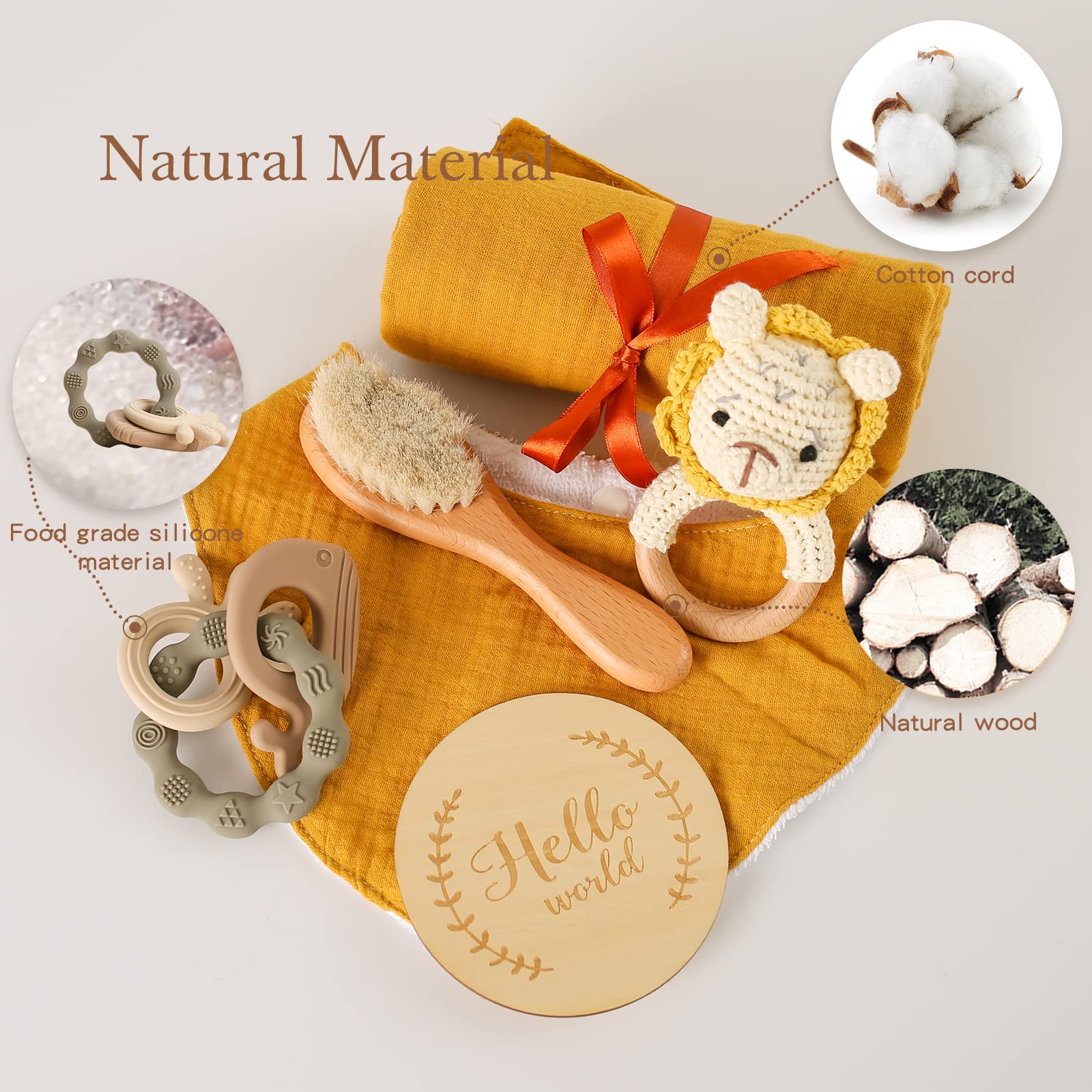 EERKEOD wooden brush for gentle baby hair care