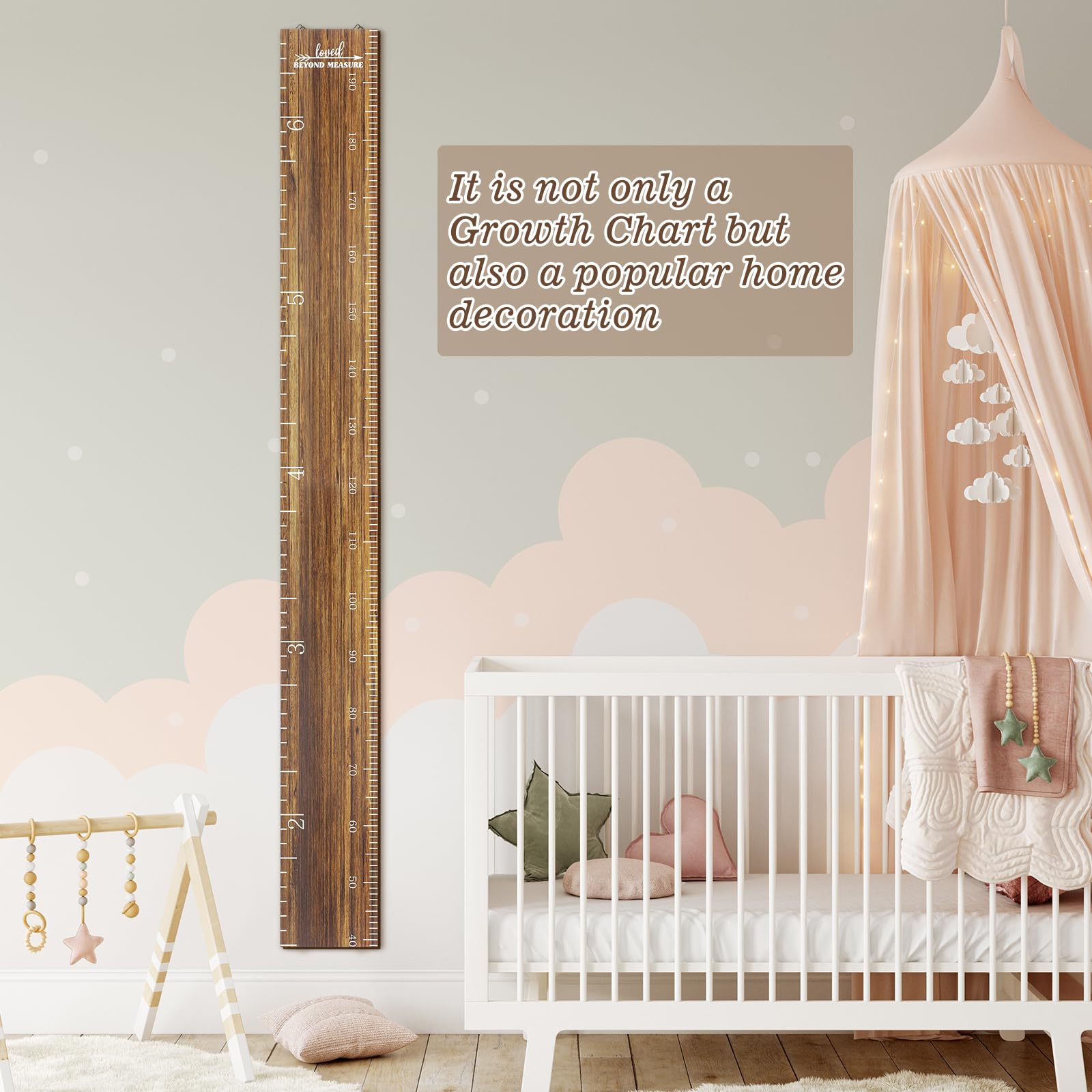 Eersida growth chart shown in a nursery as decor.