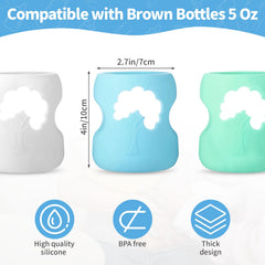 EeYahYong green silicone sleeve grip shot highlights anti-drop protection for glass bottles.
