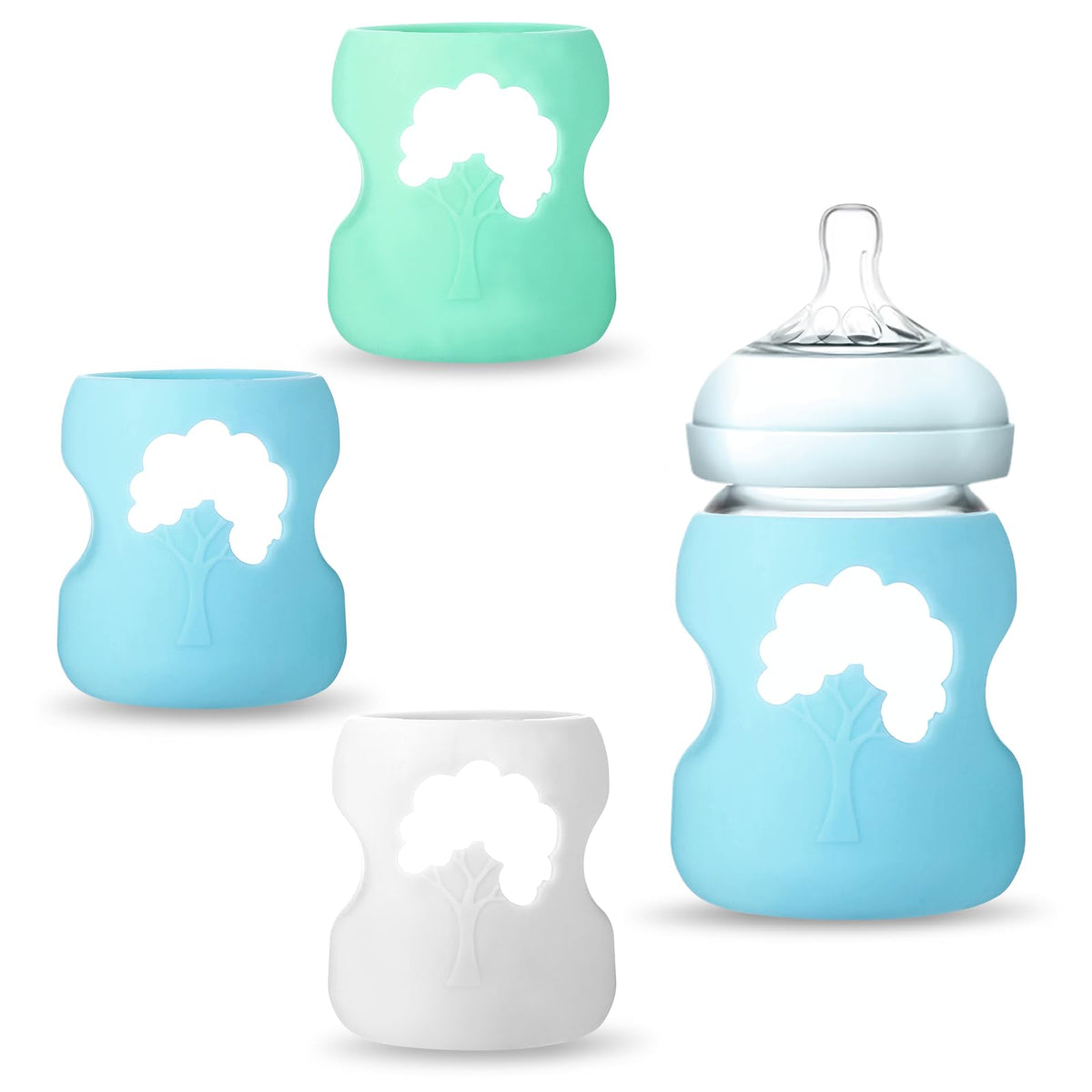 EeYahYong 3-pack silicone sleeve white angle view enhances grip and protection.