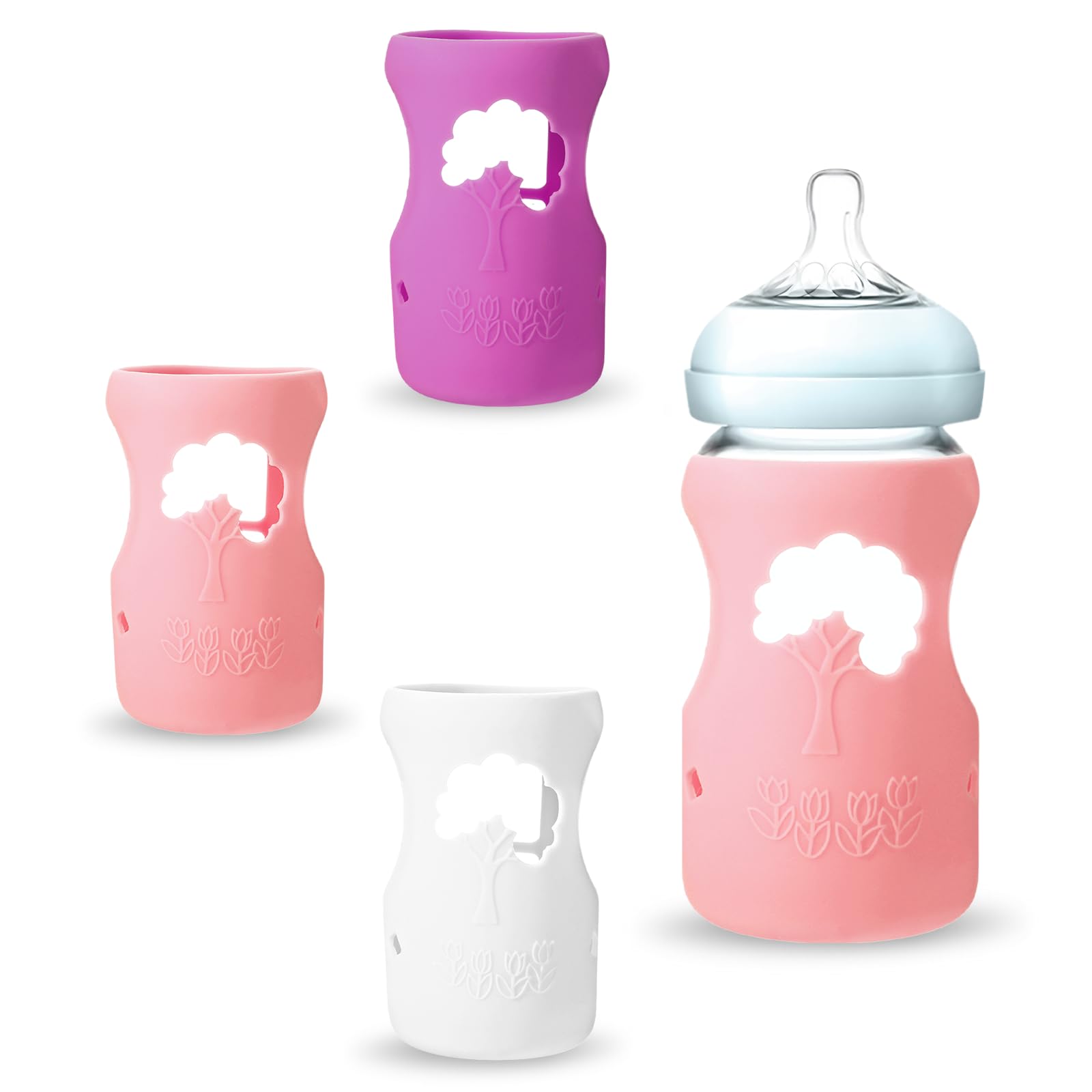 EeYahYong sleeve on Dr. Brown 9oz bottle emphasizes improved grip during feeding.