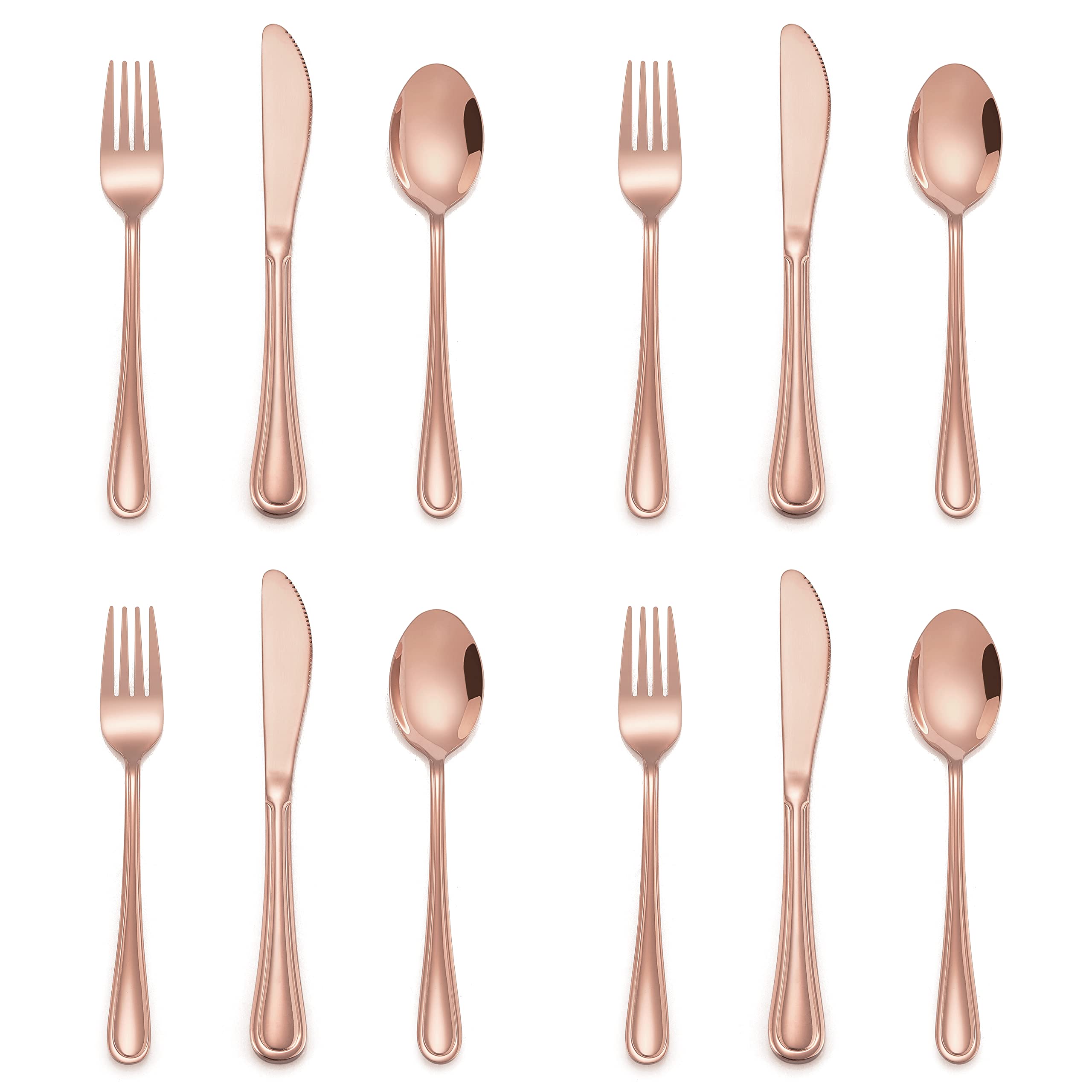 E-far copper kids silverware forks showing a durable stainless steel design for independent meals