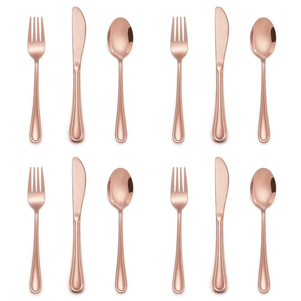 E-far copper kids silverware forks showing a durable stainless steel design for independent meals