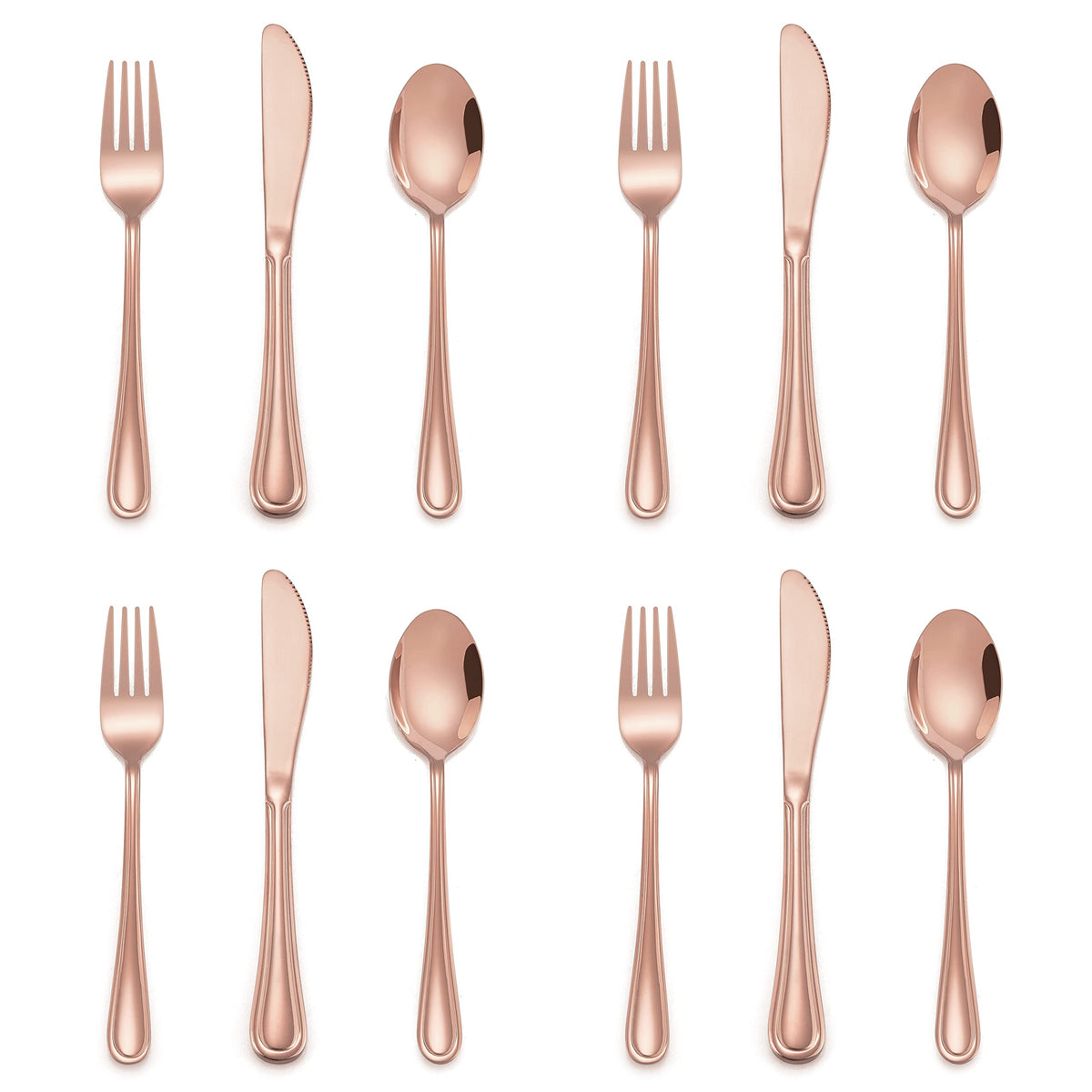 E-far copper kids silverware forks showing a durable stainless steel design for independent meals