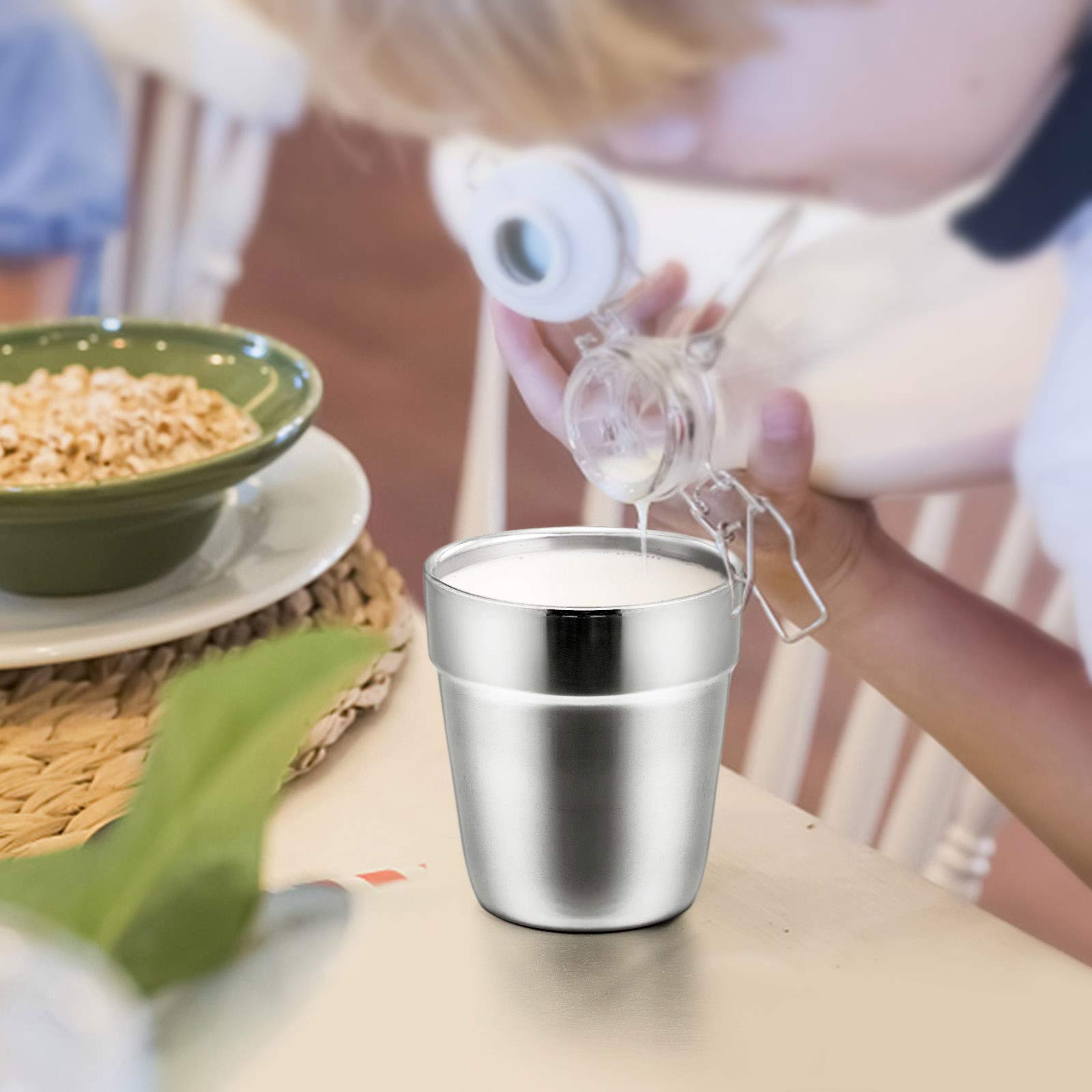 efar dishwasher-safe stainless steel kid cup with mirror finish for easy cleanup