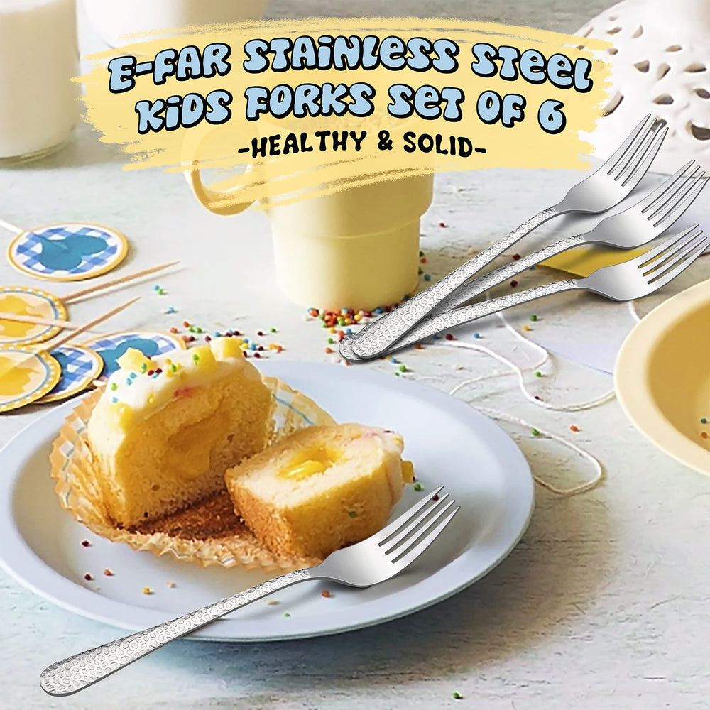 E-far safe-materials stainless steel forks provide toxin-free daily dining.