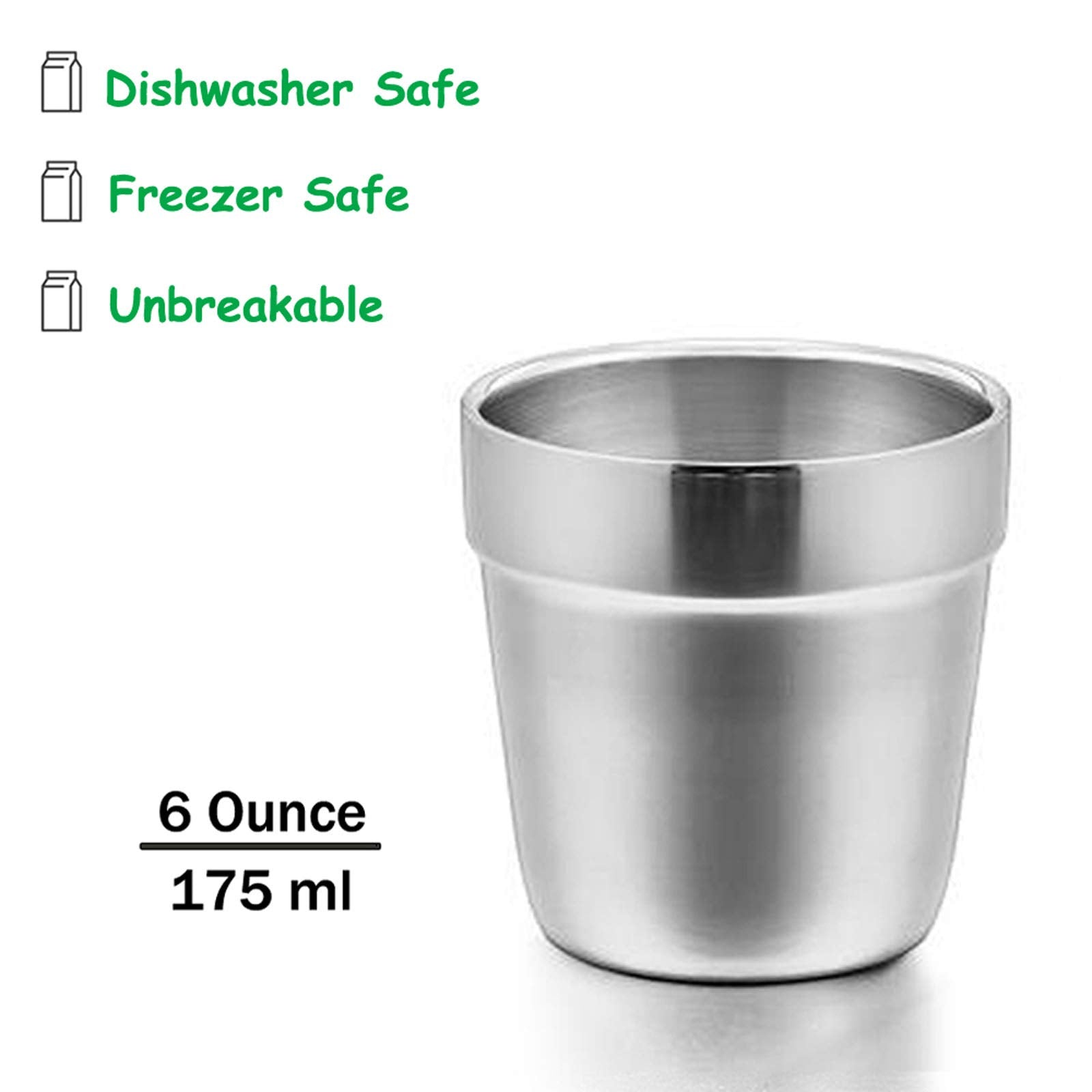 efar mirror polished kid cup closeup shows durable surface and safe edges