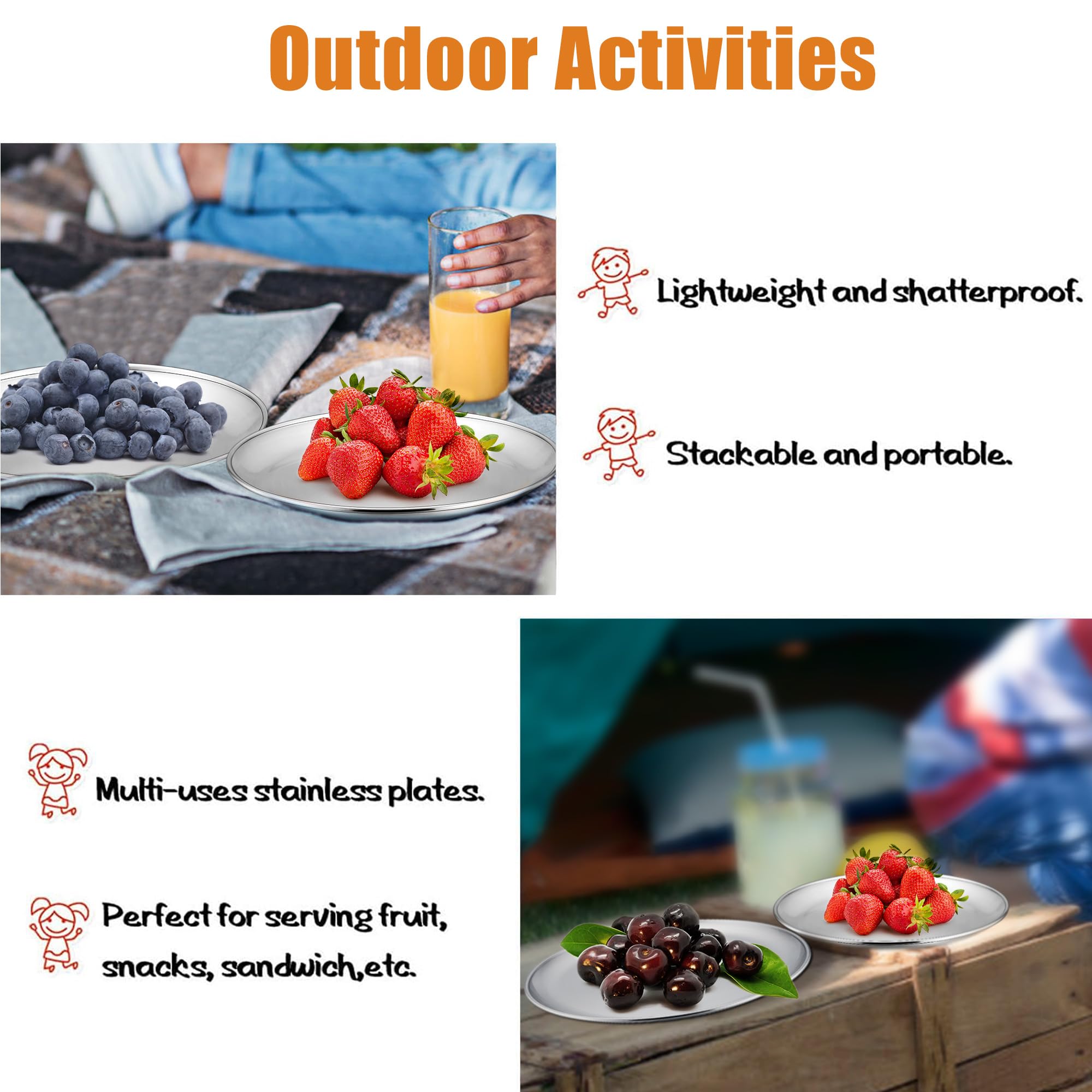 E-far plates suitable for pancakes, fruits, and snacks in daily meals