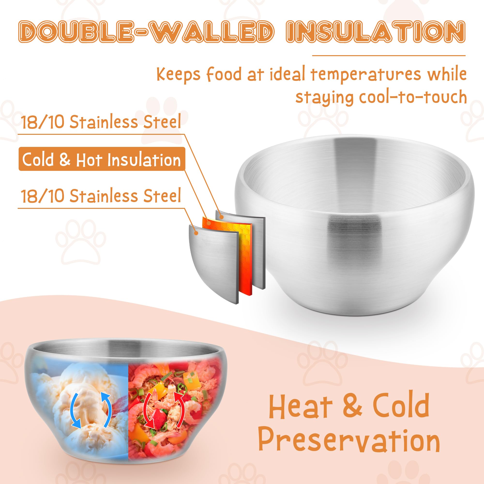 E-far kids bowls outer view demonstrating cool-to-touch design for safe feeding