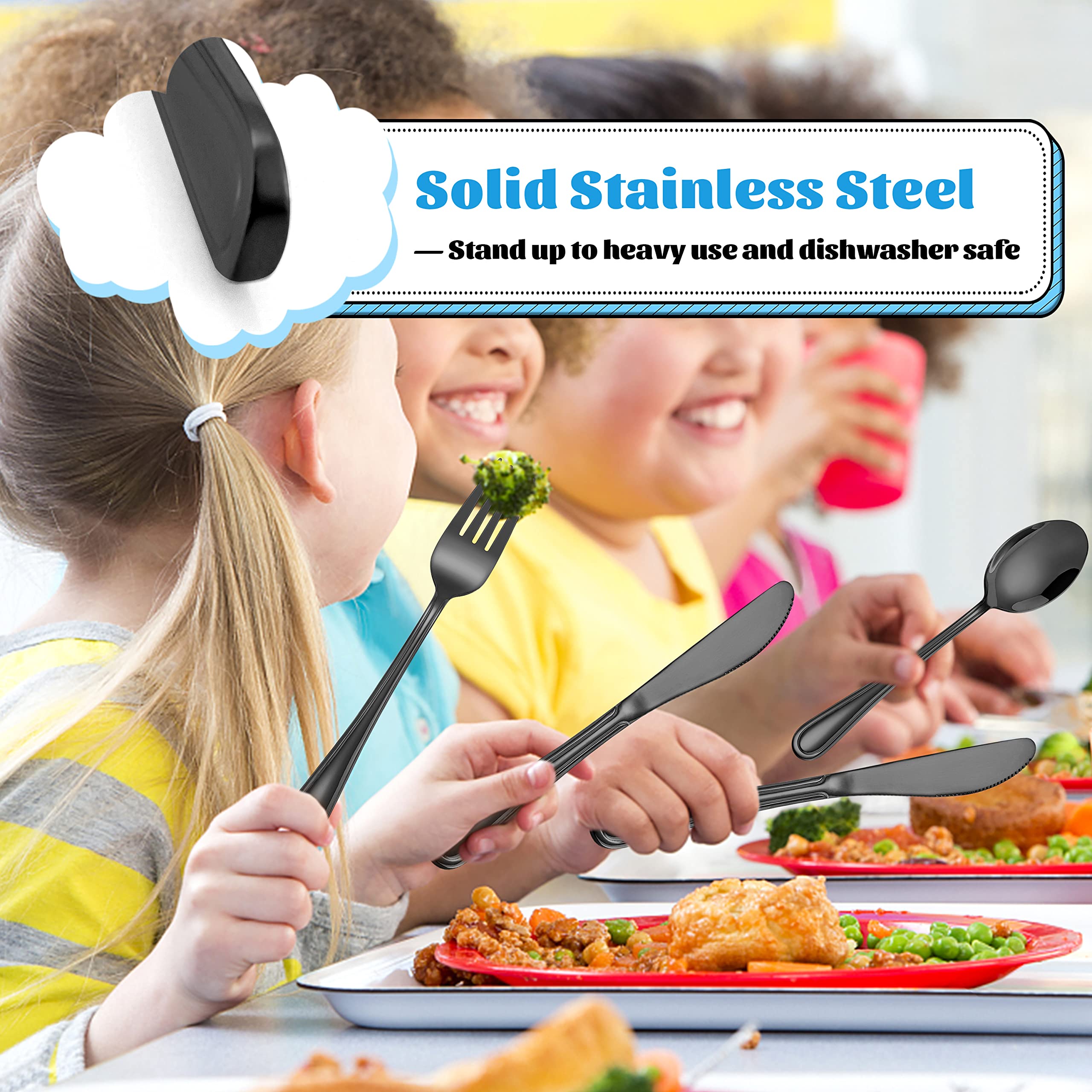 E-far stainless steel utensils resist rust and warping for lasting use.