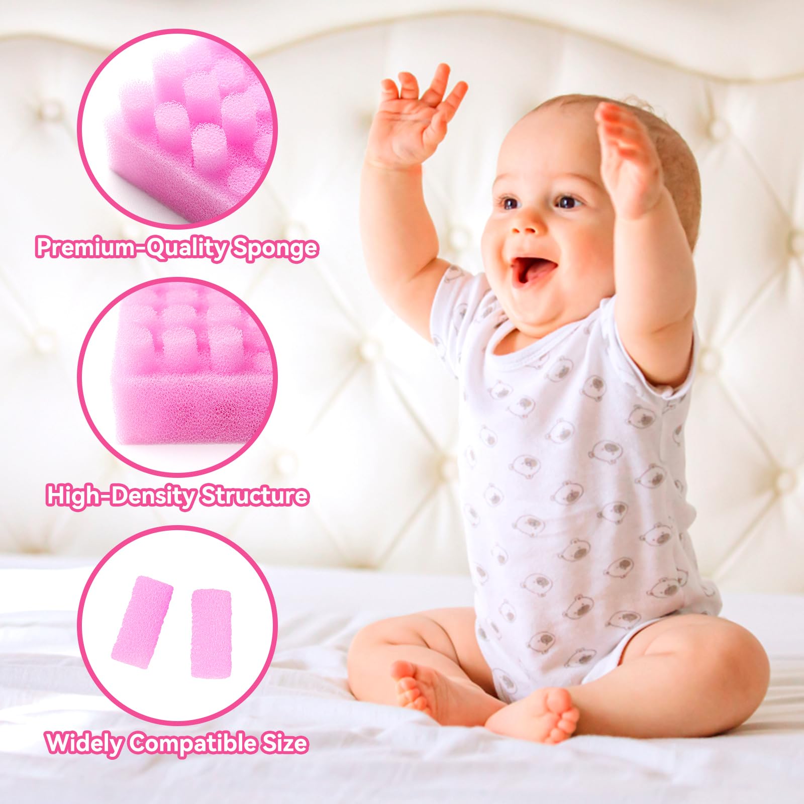 EFGWXYZ soft foam filter close-up highlighting gentle material.