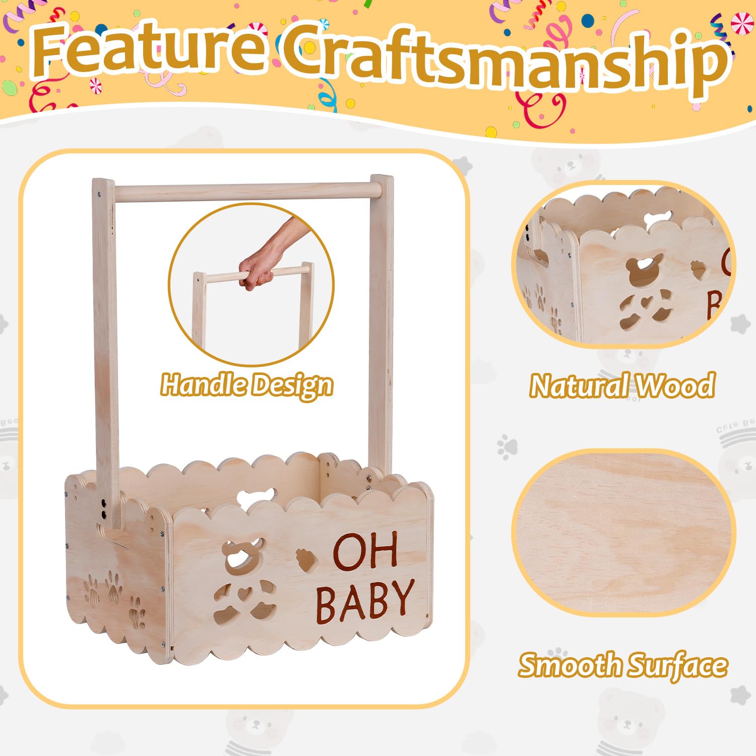 efluky wooden baby shower crate hanging rack expands display options
