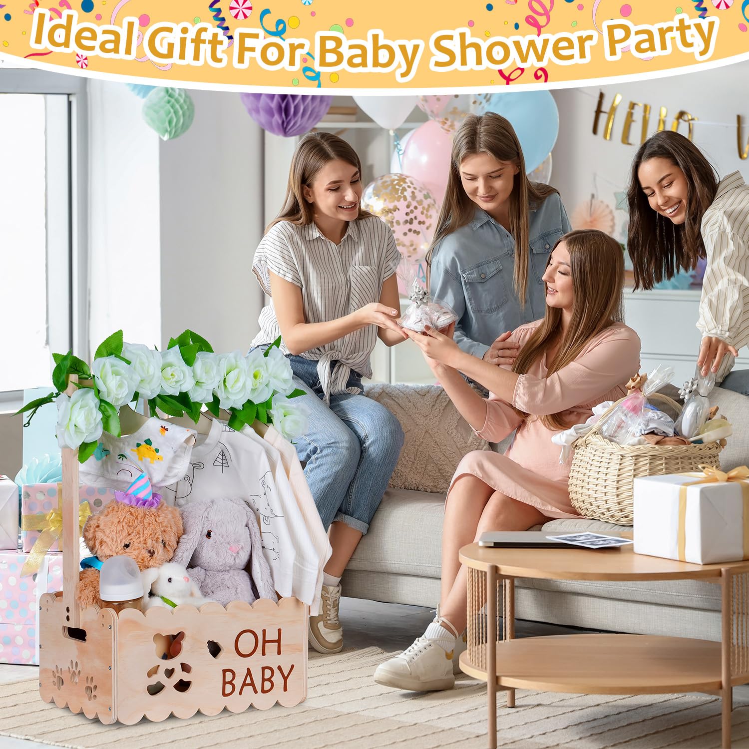 efluky wooden baby shower crate nursery storage keeps essentials organized
