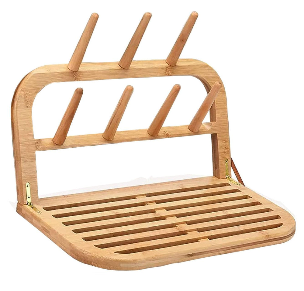 Eforwest baby bottle drying rack assembly shows sturdy bamboo for organized countertop drying.