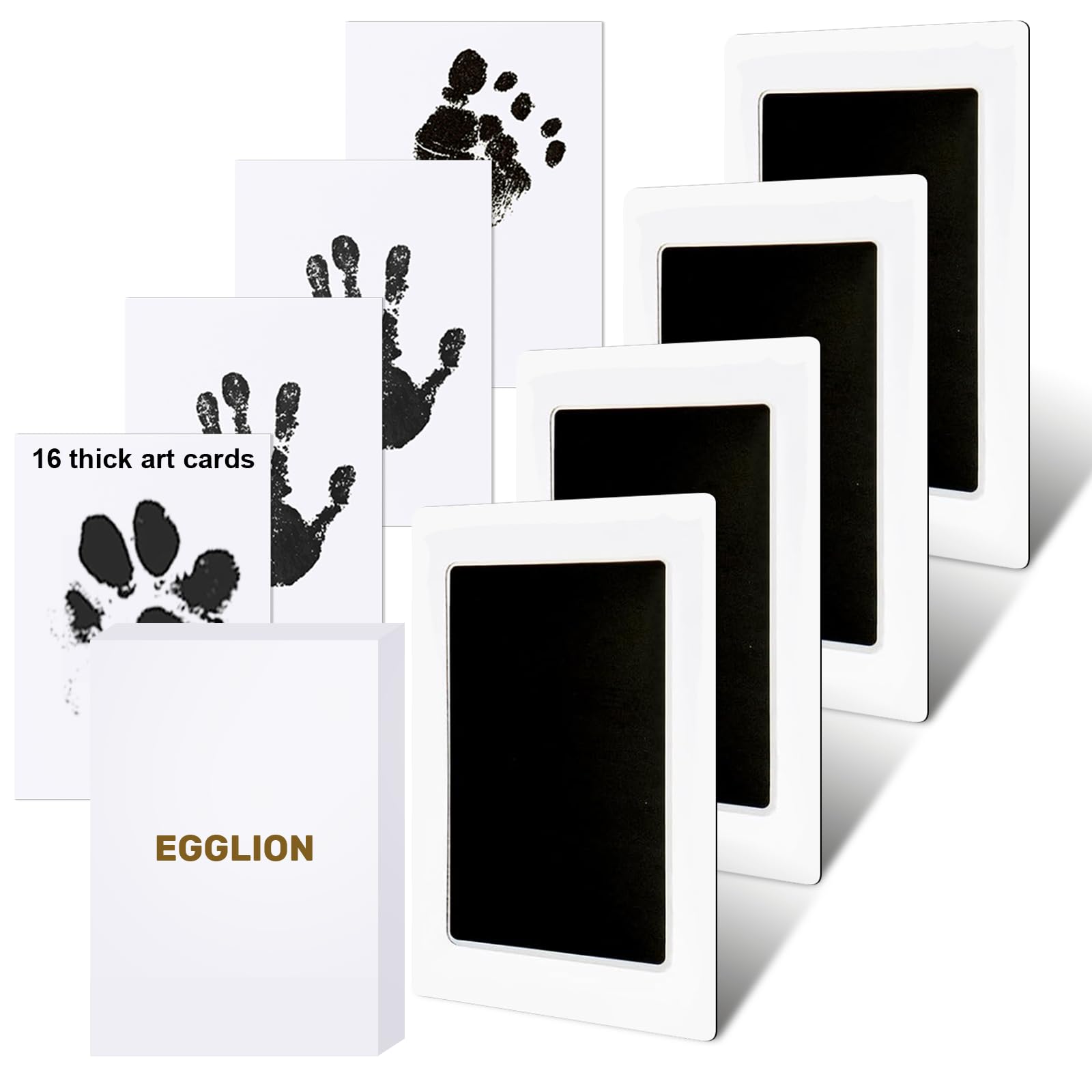 EGGLION inkless baby handprint kit setup shows clean, mess-free keepsake capture