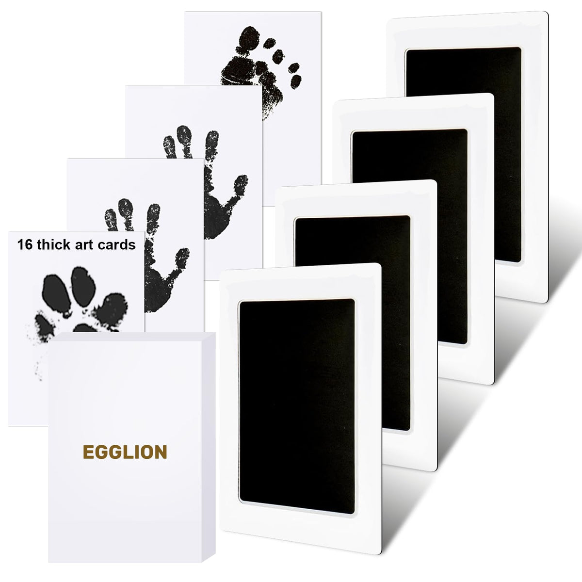 EGGLION inkless baby handprint kit setup shows clean, mess-free keepsake capture