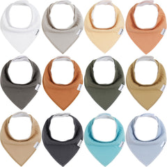Egmao Baby Bandana Bibs 12pack in box for easy gifting and daily outfits.