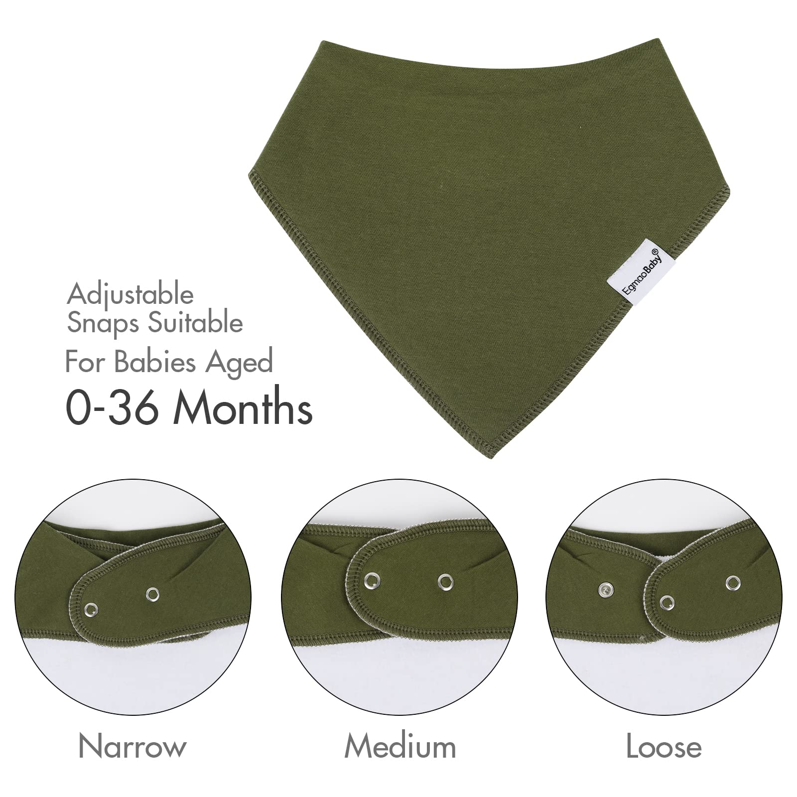Egmao baby bibs cover the chest for full protection from spills.