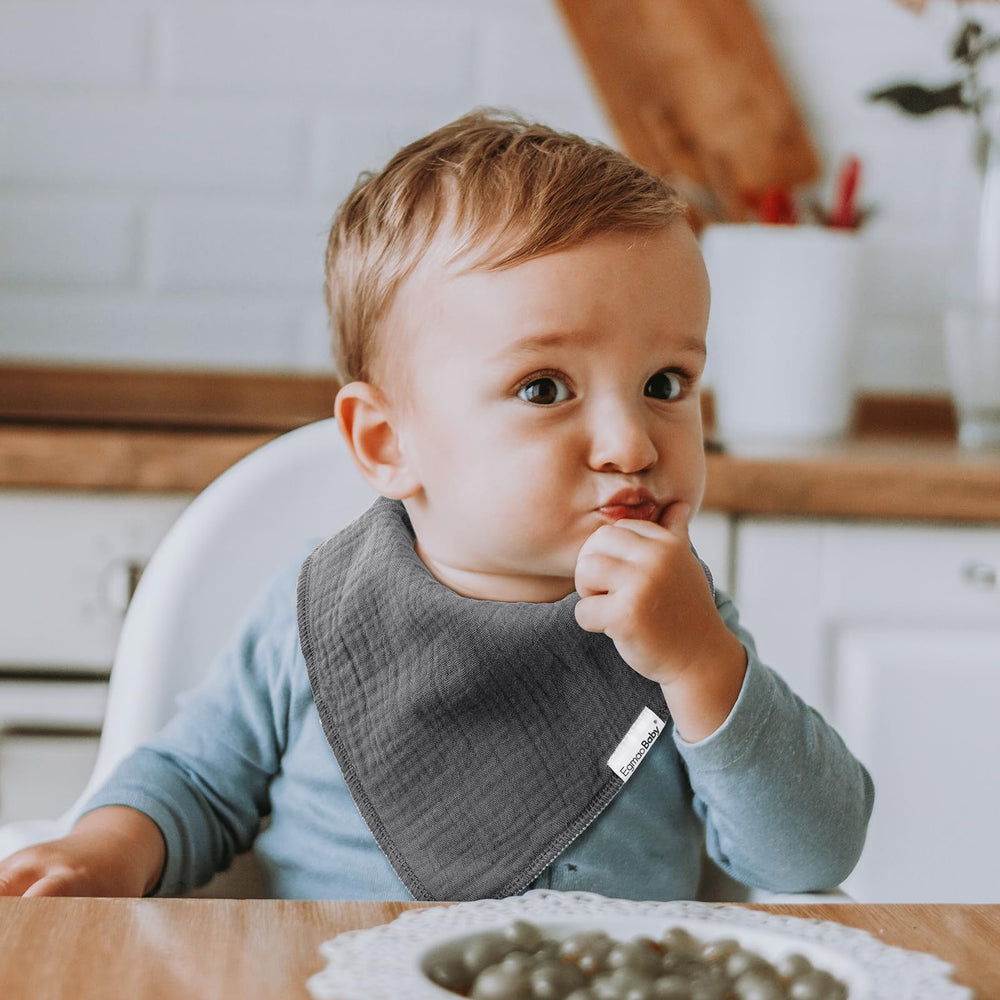 egmao baby bibs adjustable snaps—grows with your teething tot.