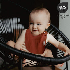 Egmao Baby Muslin Bibs with closure snaps for adjustable fit as baby grows