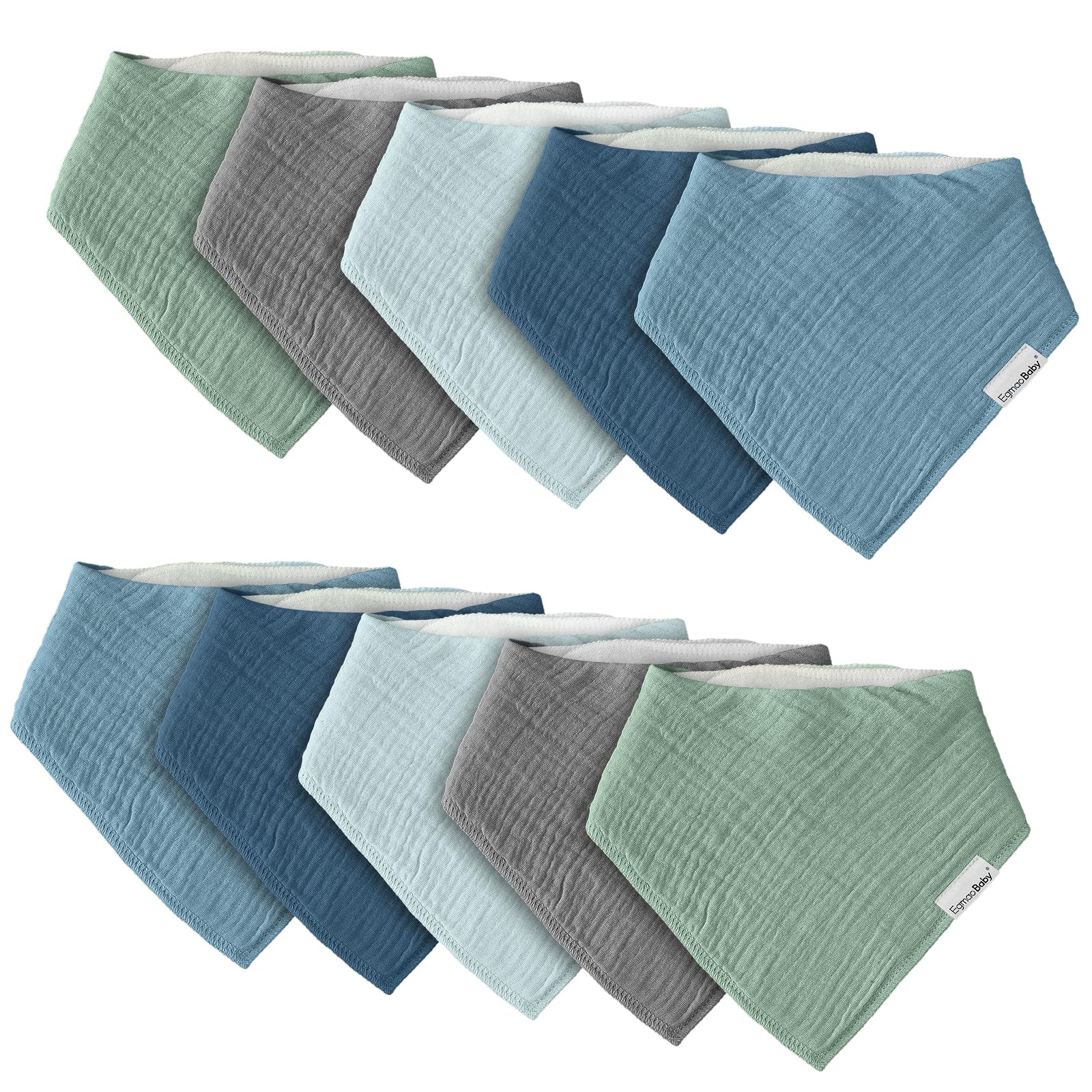 egmao baby muslin bibs care-washing—easy to clean and color-retains.