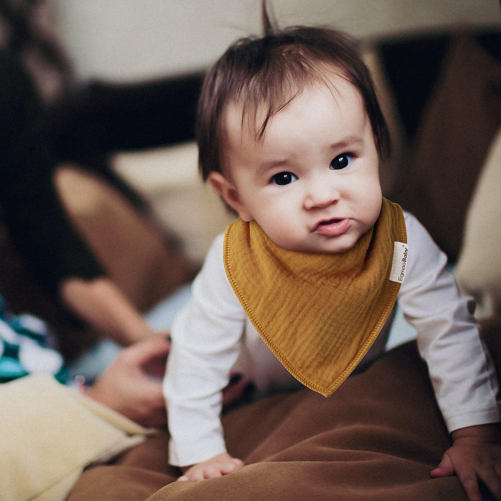 Egmao baby muslin bibs unisex colorful design suits both boys and girls.