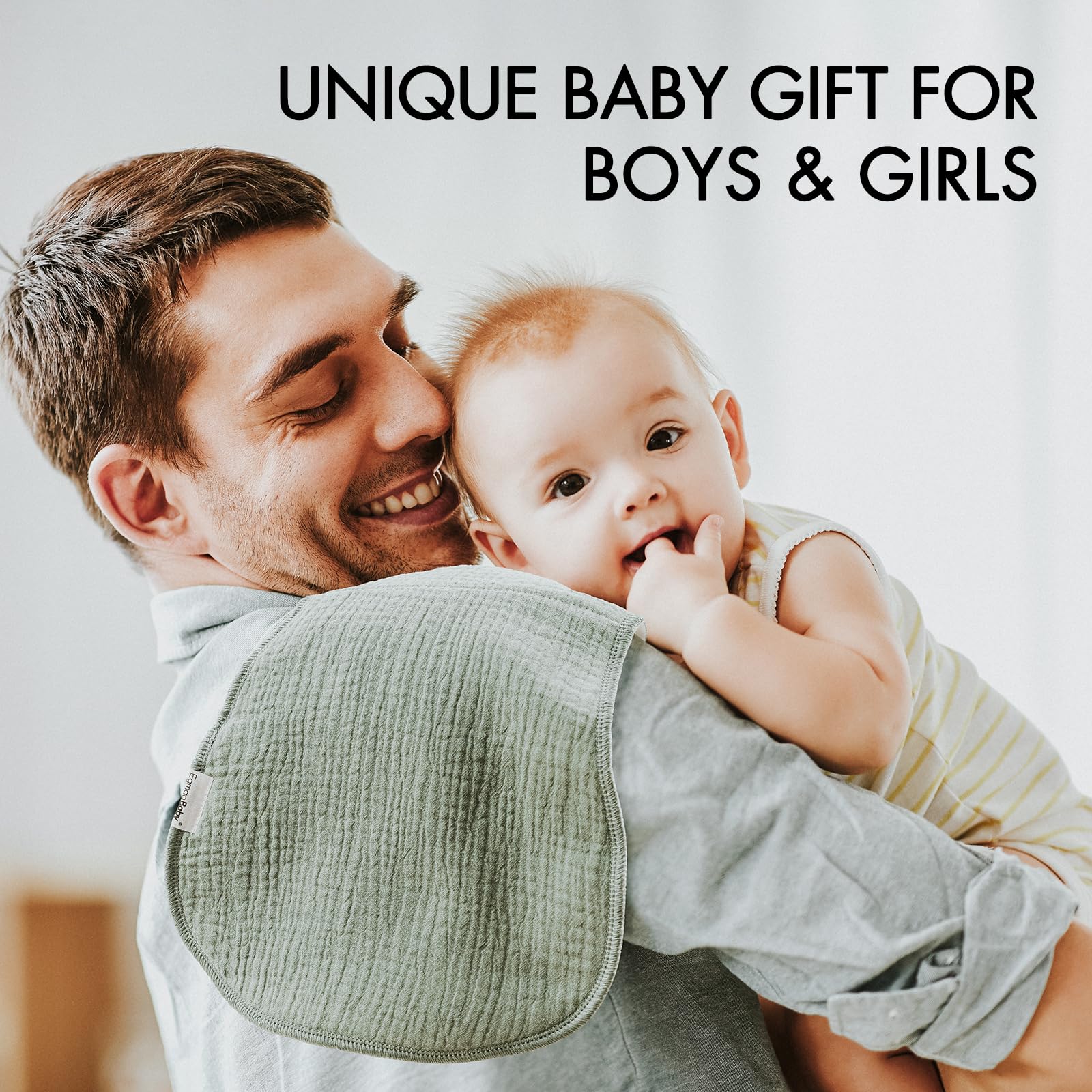 Egmao Baby burp cloths are machine washable and durable for daily use.