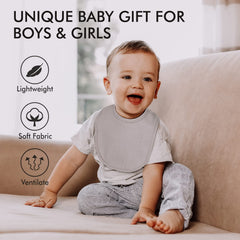 Egmao Baby Snap Bibs back fleece provides extra absorbency during teething.
