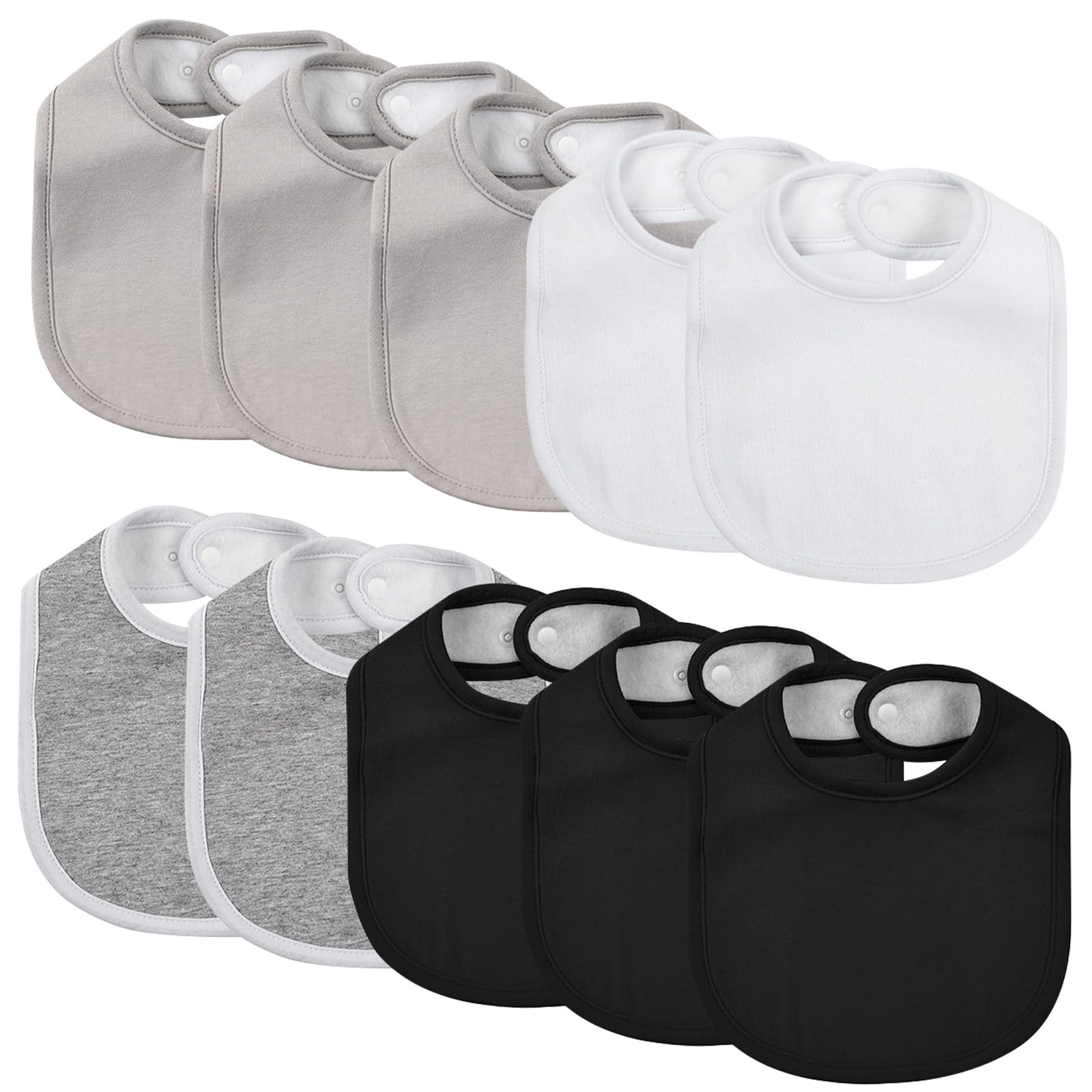 Egmao Baby Snap Bibs close-up shows soft cotton for gentle drool absorption.