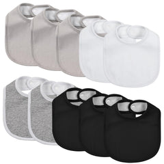Egmao Baby Snap Bibs close-up shows soft cotton for gentle drool absorption.