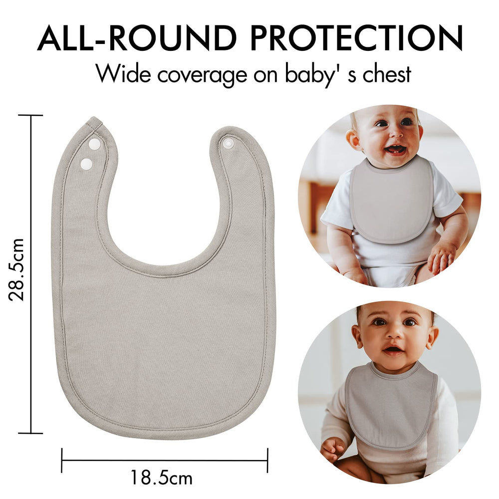 Egmao Baby Snap Bibs are machine-washable and durable through washing cycles.