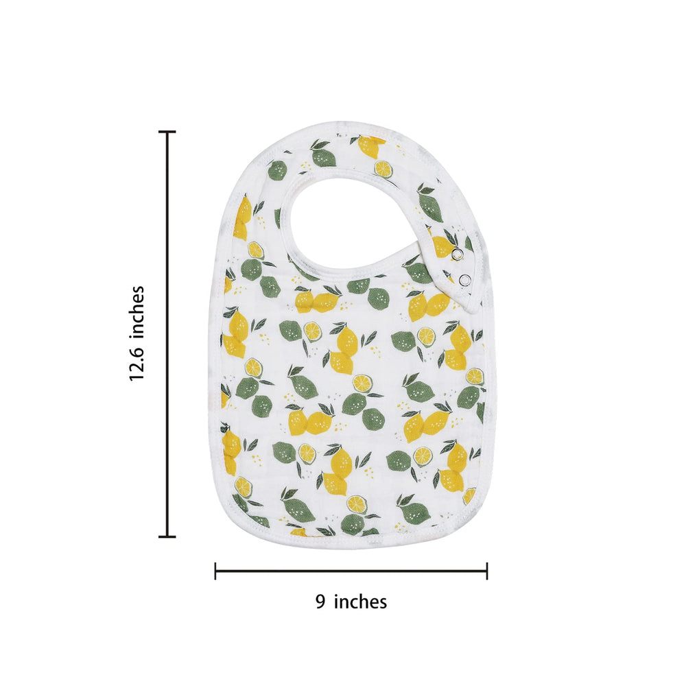 Egmao baby Snap Muslin Bib on-baby in action during mealtime