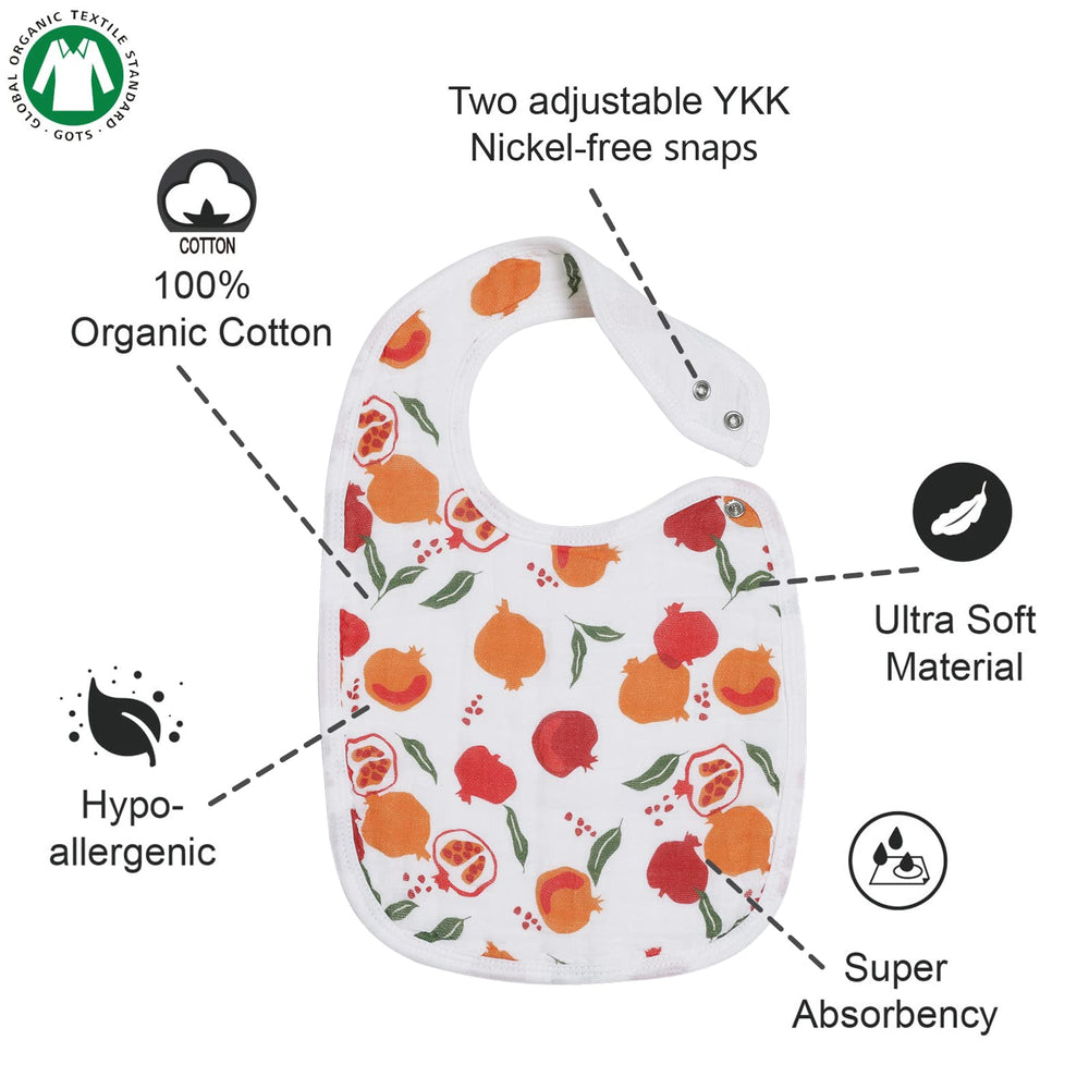 Egmao baby Snap Muslin Bib absorbent-soft-layers for spills and drool