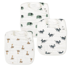 Egmao Baby Snap Muslin Bibs Animal Party Pack—ultra-absorbent protection from drool and spills
