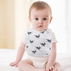 Egmao Baby Snap Muslin Bibs Animal Party Pack 02—adorable prints with secure adjustable snaps for growing babies