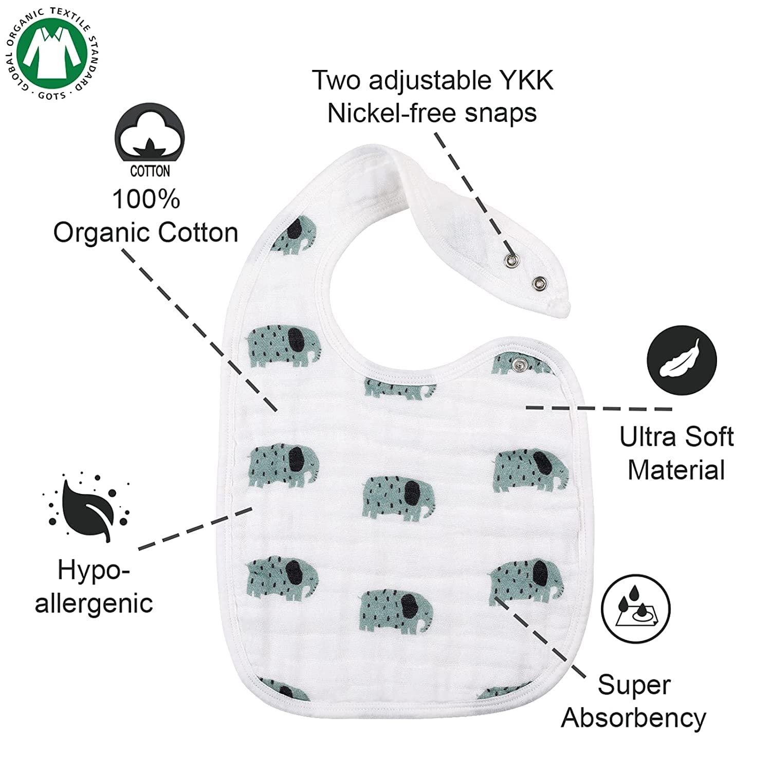 Egmao Baby Snap Muslin Bibs Baby Boy Print 05—cute boy-themed print for daily wear
