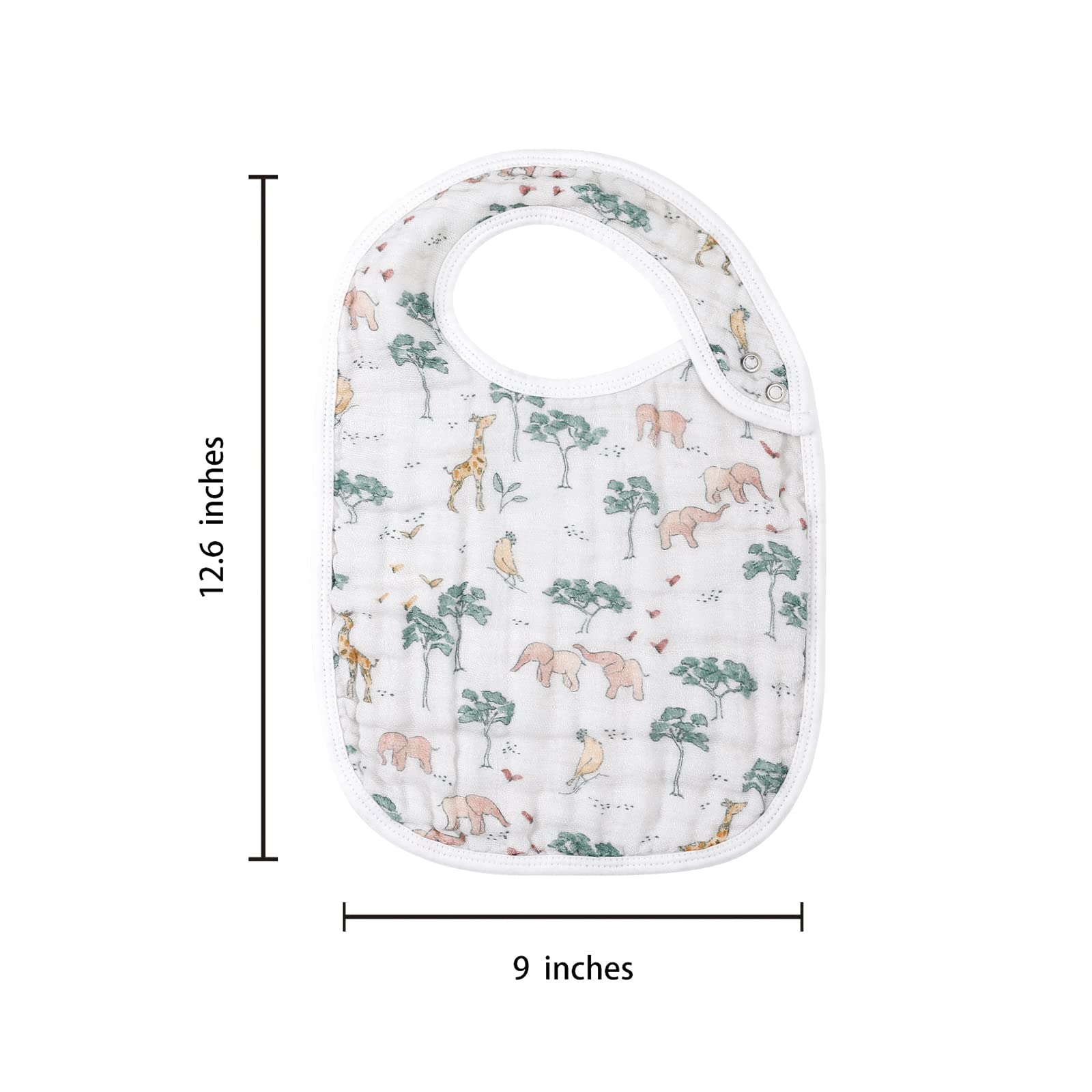 egmao baby snap muslin bibs Animal Jungle prints make a practical baby gift.