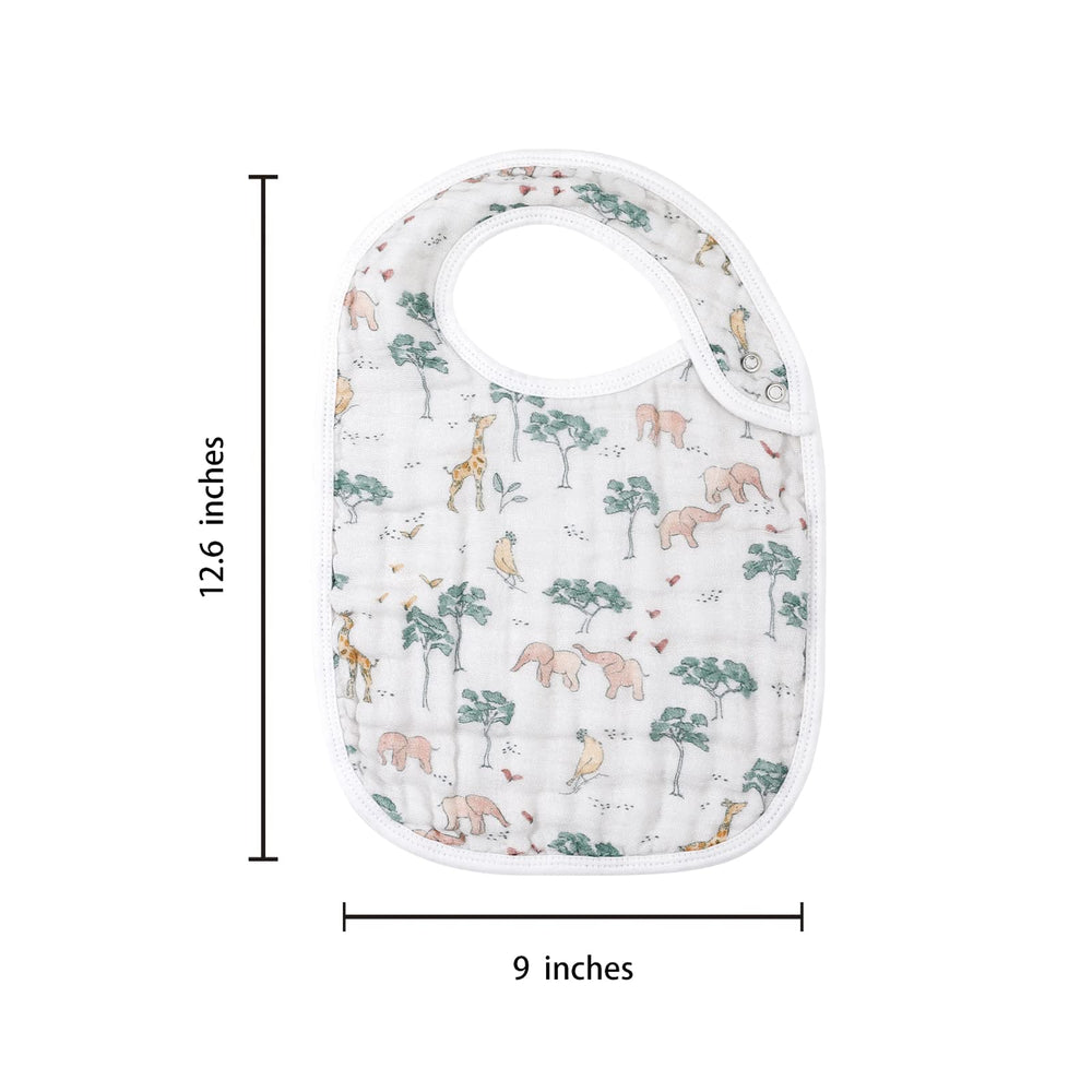 egmao baby snap muslin bibs Animal Jungle prints make a practical baby gift.