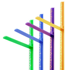 Egoldto height measure 3D sliding blue shows easy one-handed use for accurate readings.