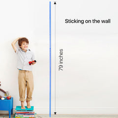 Egoldto height measure seven-section blue demonstrates modular setup without wall damage.