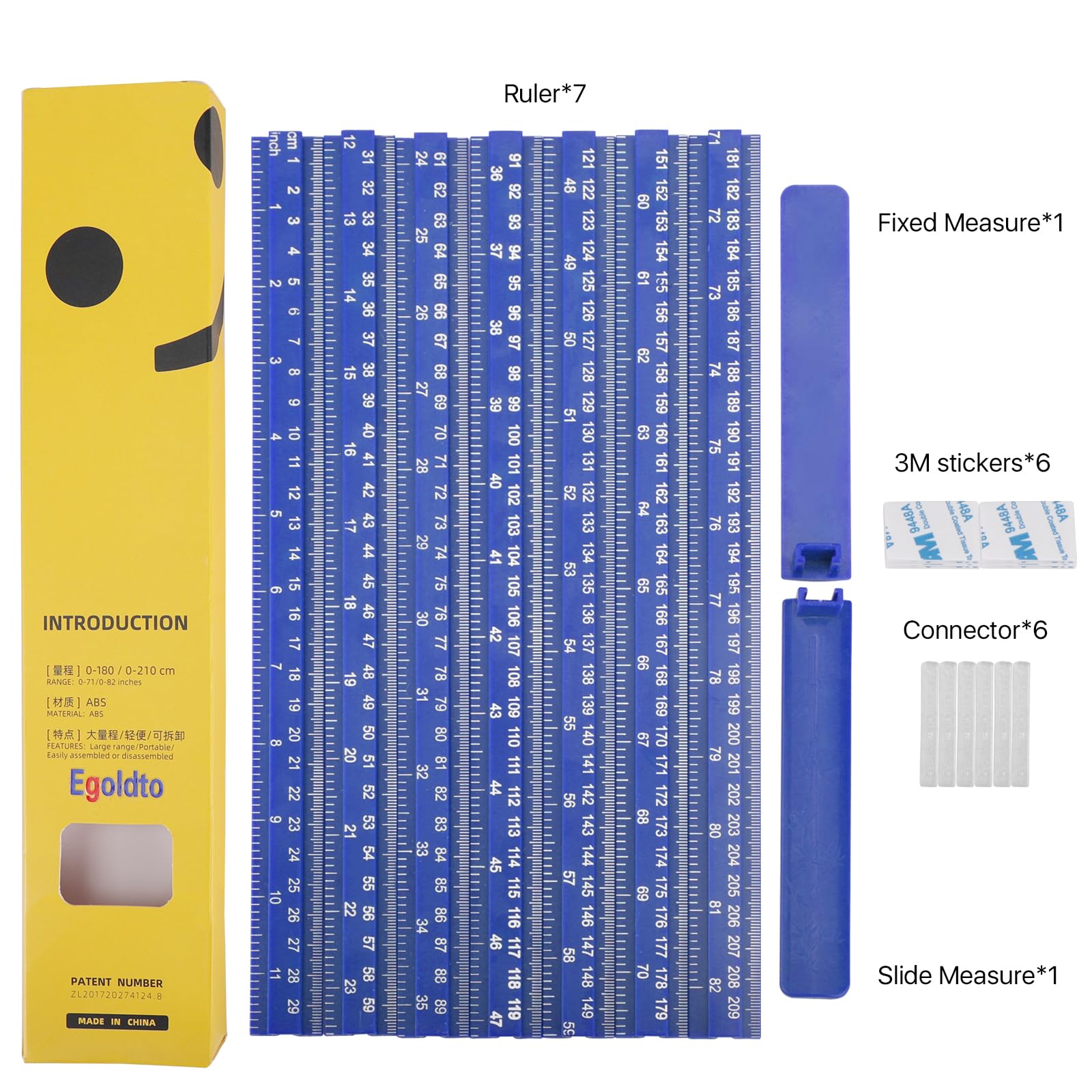 Egoldto accuracy-scale blue ensures clear centimeter and inch readings for precise records.