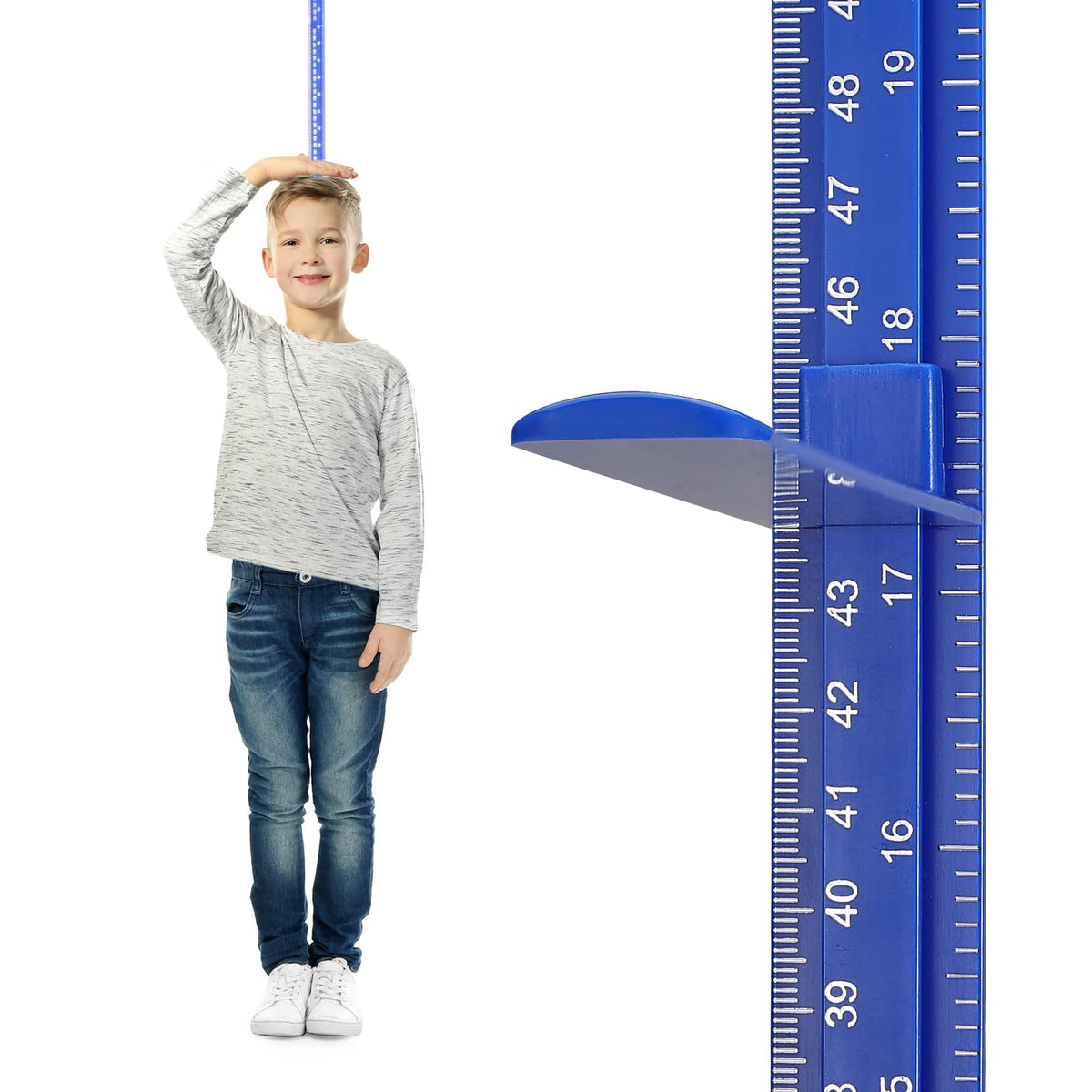 Egoldto height measure wall assembly blue demonstrates precise growth tracking for kids.