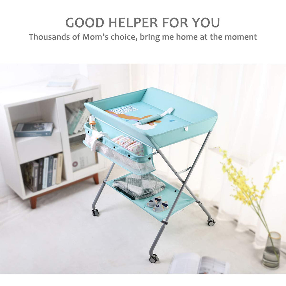 EGREE baby changing table with drying rack stand demonstrating versatile use beyond diaper changes.