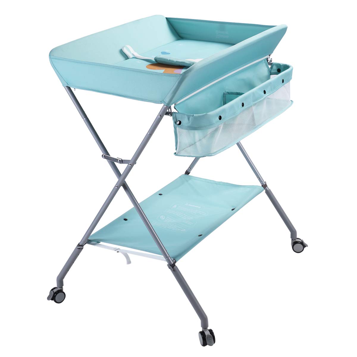 EGREE baby changing table in folded compact form, showcasing space-saving design for small nurseries.