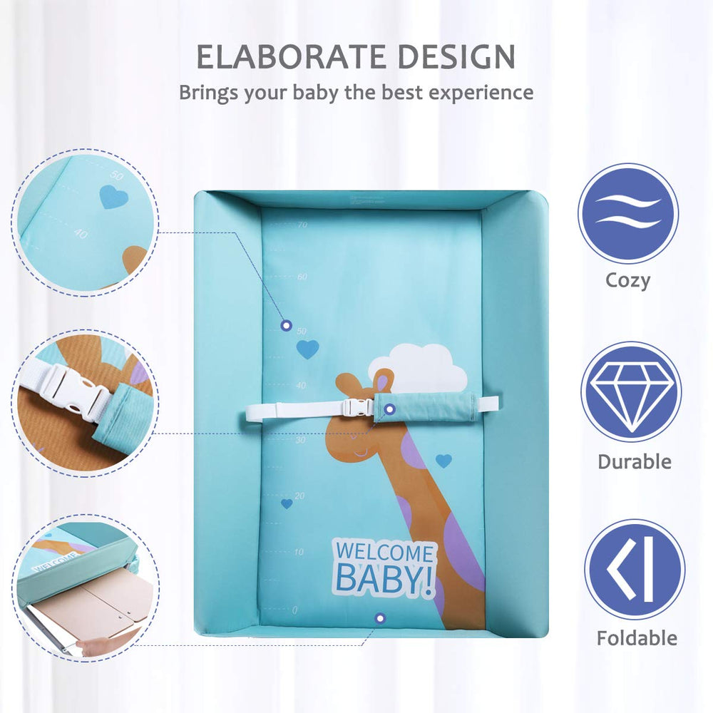 EGREE baby changing table with oxford fabric highlighting skin-friendly surface for baby care.