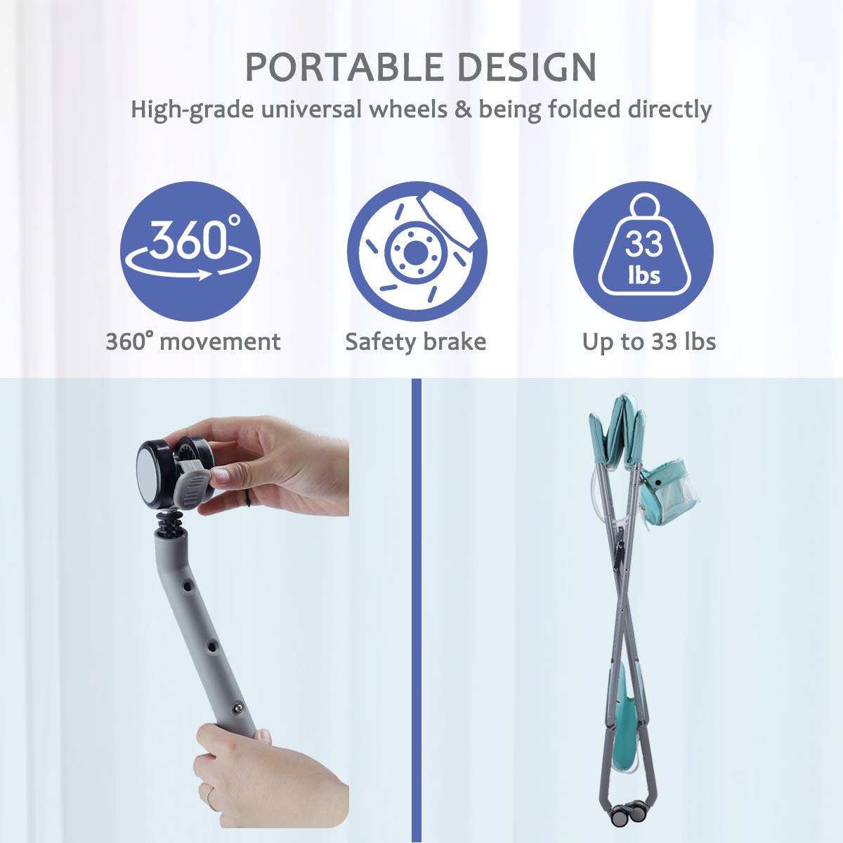 EGREE baby changing table safety belt close-up emphasizing secure restraint for baby safety.
