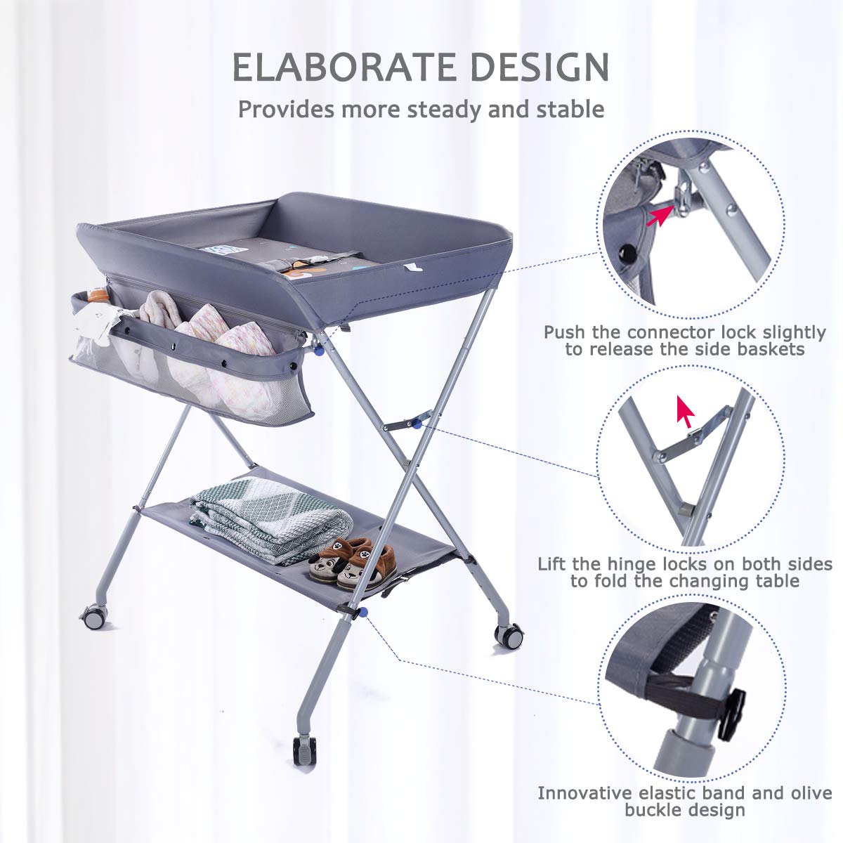 EGREE foldable design allows simple storage to save nursery space.